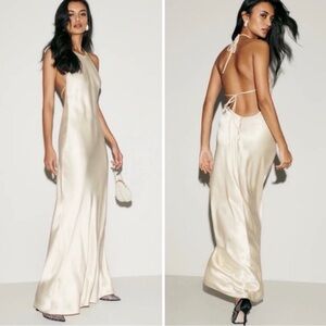 Reformation Jeany Silk Maxi Dress - Ivory / Fior di Latte